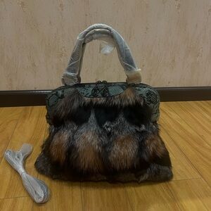 2000s Cartier vintage Elegant Fur and Leather Women's Bag
